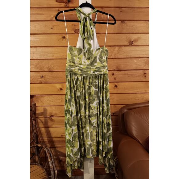 Vince Camuto Leaf Patterned size 12 Halter Dress - Picture 2 of 7